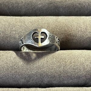 JAMES AVERY RETIRED JESUS KING JEWS LATIN IESVS NAZARENVS REX CROSS HEART SZ 6.5